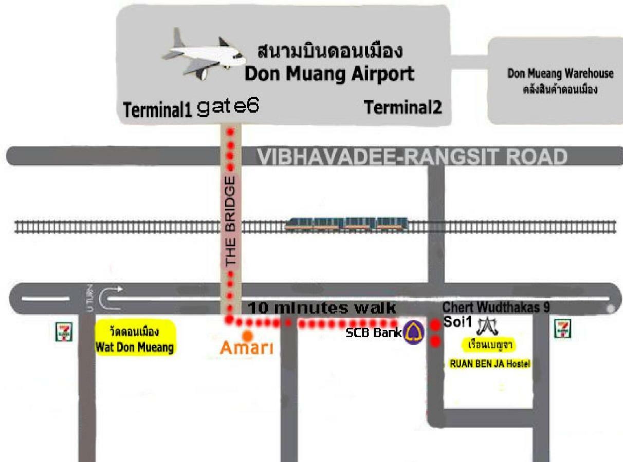 Ruan Ben Ja Don Mueang,Bangkok Hostel Banguecoque Exterior foto